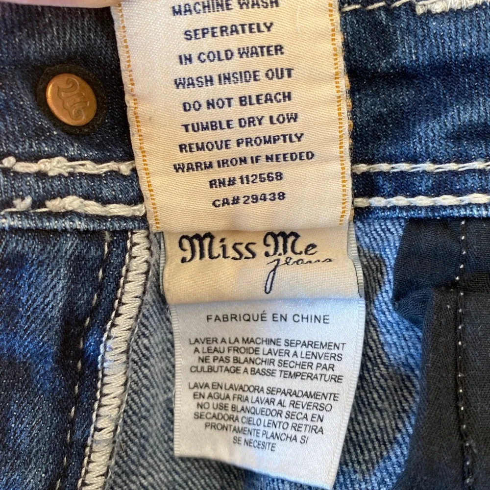 MISS ME Women's Cropped Capri‎ Jeans (cut)  Size 25 X 20 Thick Stitch Bling - Picture 8 of 8